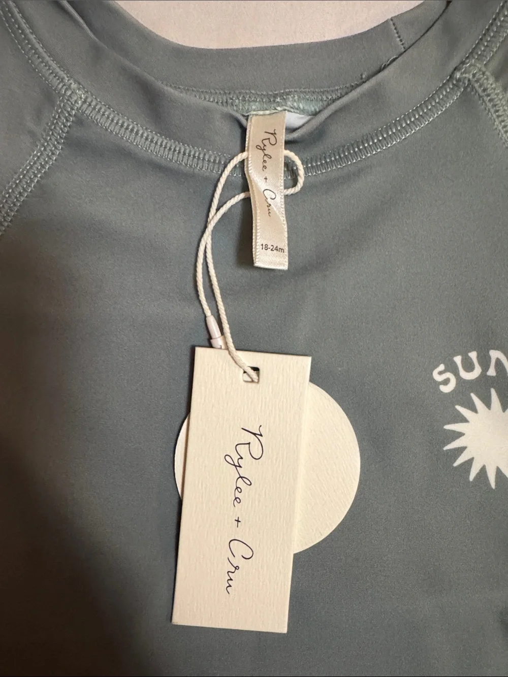 Rylee + Cru Kids Long Sleeve Swim Rashguard - Slate Green